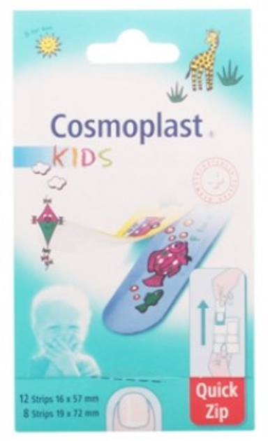 Пластыри Cosmoplast Stripes Kids Quick-Zip 20 шт (4046871002282) - изображение 1