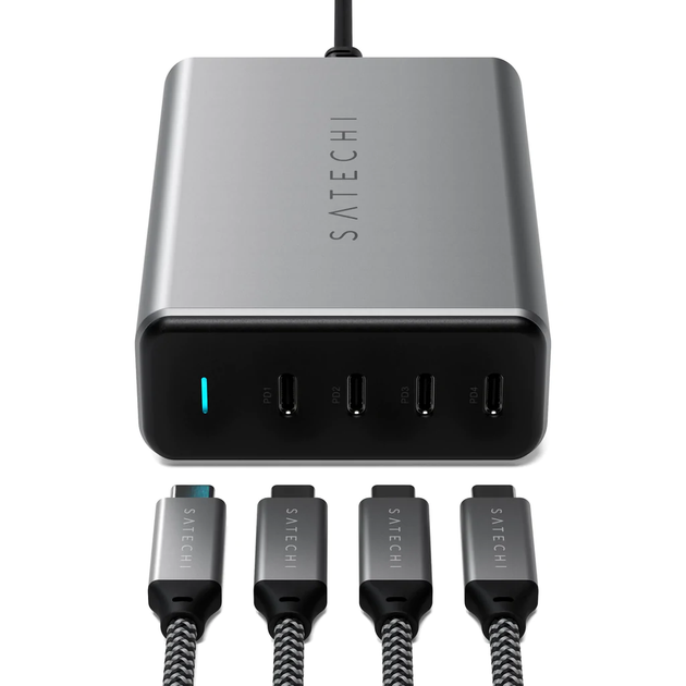 Зарядний пристрій Satechi 165W USB-C 4-Port PD GaN Charger Space
