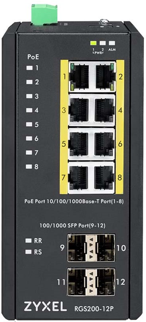 PoE-комутатор Zyxel RGS200-12P гігабітний (RGS200-12P-ZZ0101F) - зображення 1