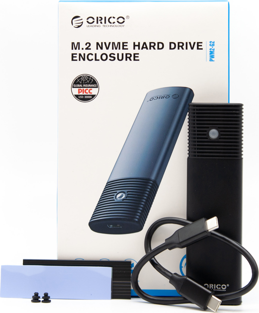 Kieszeń zewnętrzna Orico M.2 NVMe USB-C 10 Gbps Czarna (PWM2-G2-BK-EP) - obraz 10