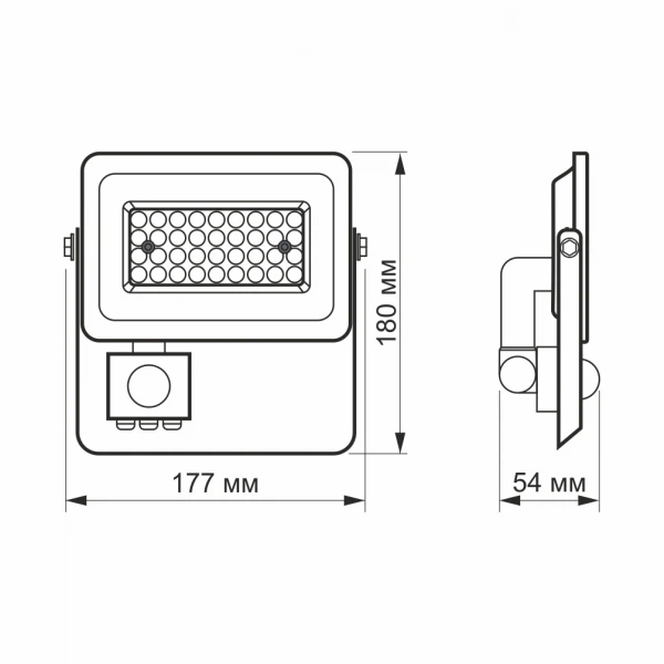 LED прожектор VIDEX F2e 30W 5000K з датчиком руху та освітленості (VL-F2e305W-S) - изображение 8