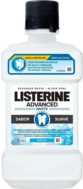 Płyn do płukania ust do wybielania zębów Listerine Advanced White Mouthwash 500 ml (3574661491769) - obraz 1