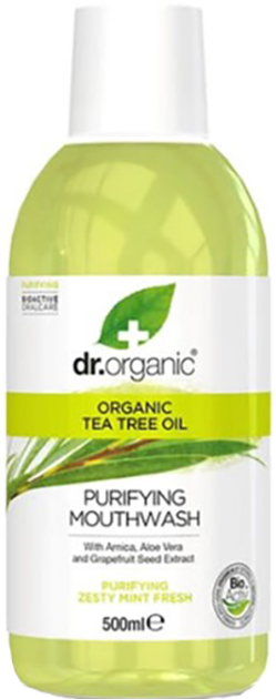 Płyn do płukania ust Dr. Organic Tea Tree Mouthwash 500 ml (5060176671621) - obraz 1