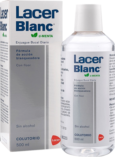 Ополіскувач для порожнини рота Lacer Lacerblanc D-Citrus Mouthwash 500 ml (8470001639479) - зображення 3