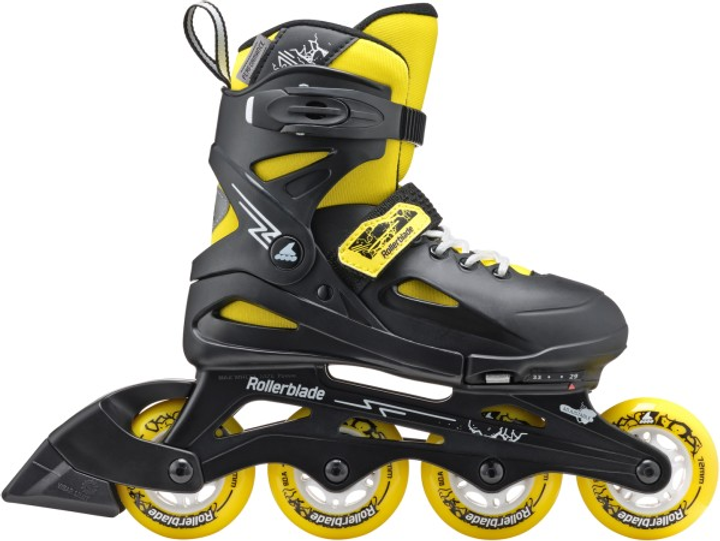 Детские ролики Rollerblade Fury Black/Yellow размер 33-37 (sk342 ...
