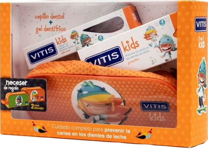 Зубний набір для дітей Vitis Kids Toothpaste 50 ml + Toothbrush + Gadget (8427426058385) - зображення 1