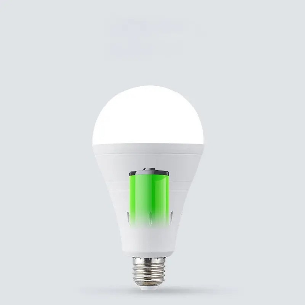 Акумуляторна LED лампочка Е27 9W з батарейкой 1500 mAh 6500К ...