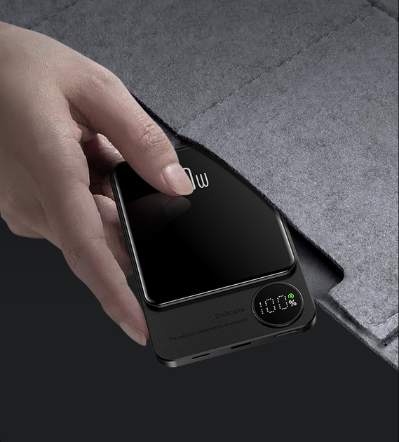 УМБ CYKE Q9 5000 mAh PD 20W MagSafe Wireless Powerbank Зелений - Фото 4 УМБ CYKE Q9 5000 mAh PD 20W MagSafe Wireless Powerbank Зелений - зображення 4