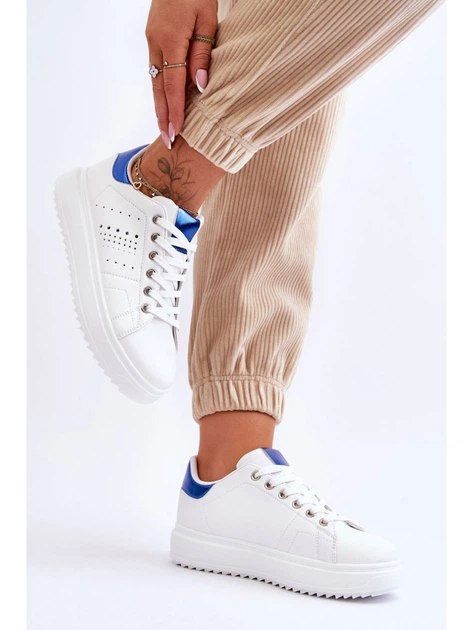 Sneakersy damskie do kostki Be First! 37 Biały/Niebieski (5905677117592) - obraz 3