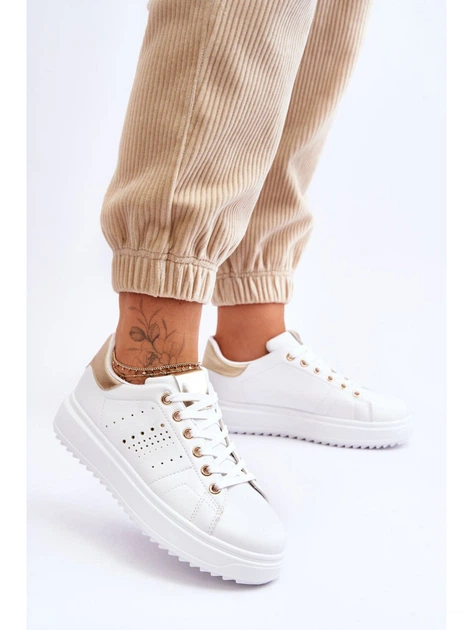 Sneakersy damskie do kostki Be First! 37 Biały/Złoty (5905677117530) - obraz 4