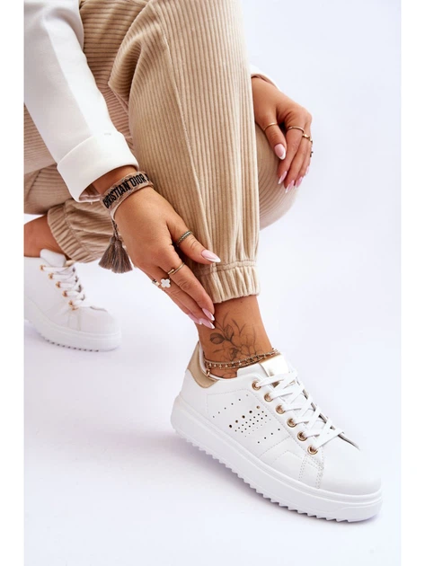 Sneakersy damskie do kostki Be First! 37 Biały/Złoty (5905677117530) - obraz 6