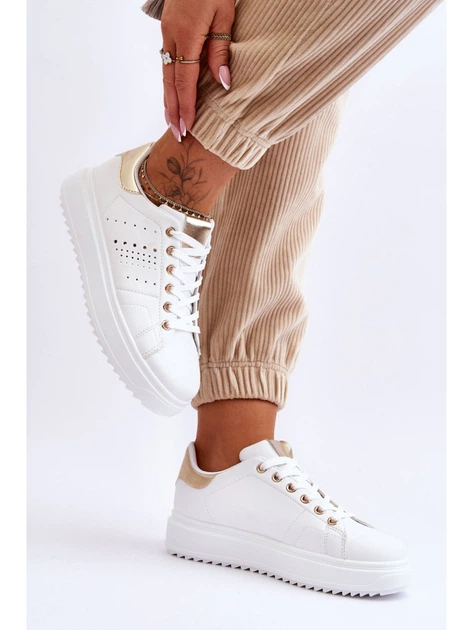Sneakersy damskie do kostki Be First! 38 Biały/Złoty (5905677117547) - obraz 3