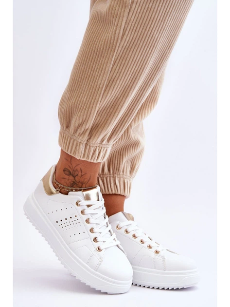 Жіночі кеди низькі Be First! 39 Білий/Золотистий(5905677117554) - зображення 5