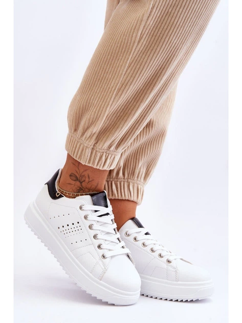 Sneakersy damskie do kostki Be First! 40 Biały/Czarny (5905677117509) - obraz 5