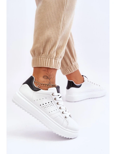 Sneakersy damskie do kostki Be First! 40 Biały/Czarny (5905677117509) - obraz 6