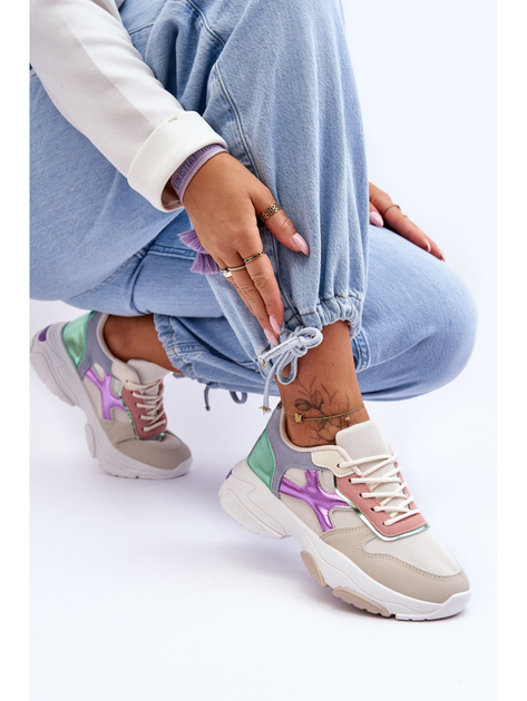 Buty sportowe damskie Cortes 39 Beżowy/Zielony (5905677424072) - obraz 4