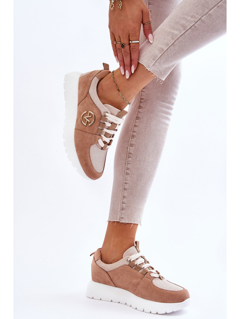 Sneakersy damskie na pltaformie Vinceza Aisha 36 Beżowe (3078367046600) - obraz 3