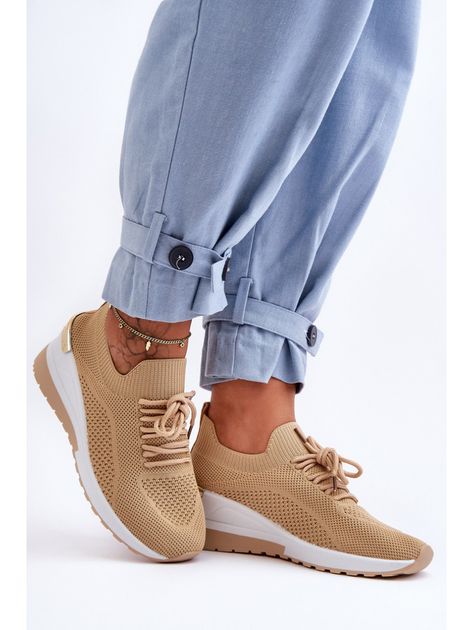 Sneakersy damskie na koturnie Visconti 39 Beżowe (5905677459418) - obraz 5