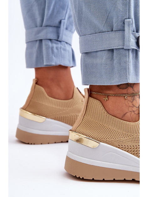 Sneakersy damskie na koturnie Visconti 41 Beżowe (5905677459395) - obraz 6