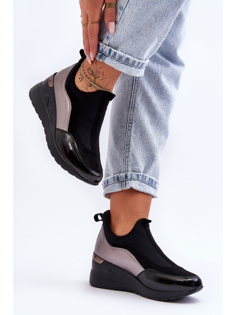 Жіночі сліпони Farro 41 Чорно-сріблясті (5905677426588) - зображення 2