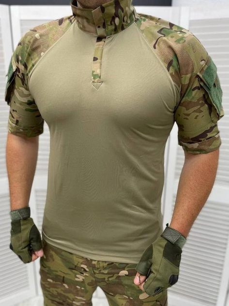 Тактична футболка сорочка ubacs чоловіча армійська бойова військова для ЗСУ розмір L колір Мультикам - зображення 1