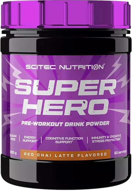 Передтренувальний комплекс Scitec Nutrition Superhero 285 г Червоний чай лате (5999100025776) - зображення 1