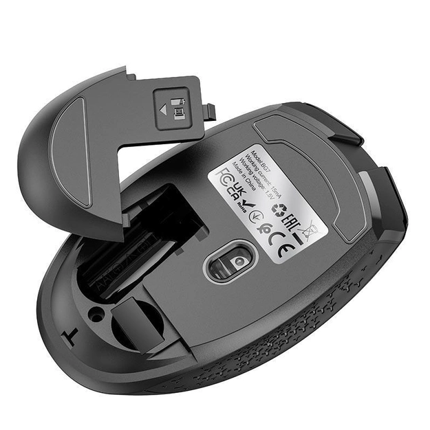 Миша бездротова Borofone Platinum 2.4G business wireless mouse BG7 1600 DPI black - зображення 3