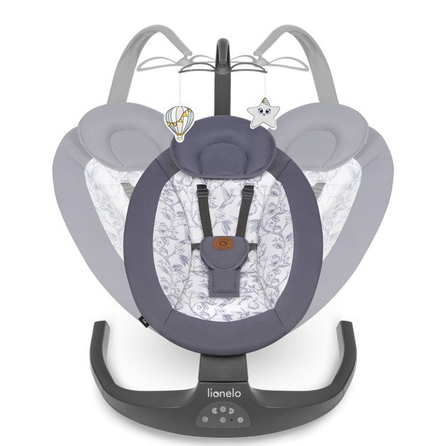 Шезлонг-гойдалка Lionelo RALF GREY WHITE - Фото 3 Шезлонг-гойдалка Lionelo RALF GREY WHITE - зображення 3