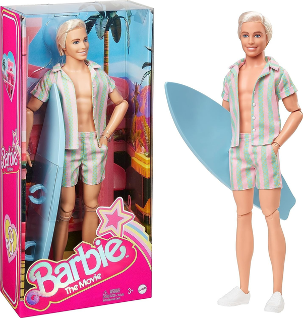 Кукла Кен Барби Раян Гослинг в роли Кена с доской для серфинга Barbie ...