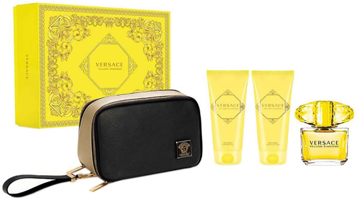 Zestaw damski Versace Yellow Diamond Eau De Toilette Spray 90 ml + Żel pod prysznic 100 ml + Balsam do ciała 100 ml + Kosmetyczka (8011003871230) - obraz 1