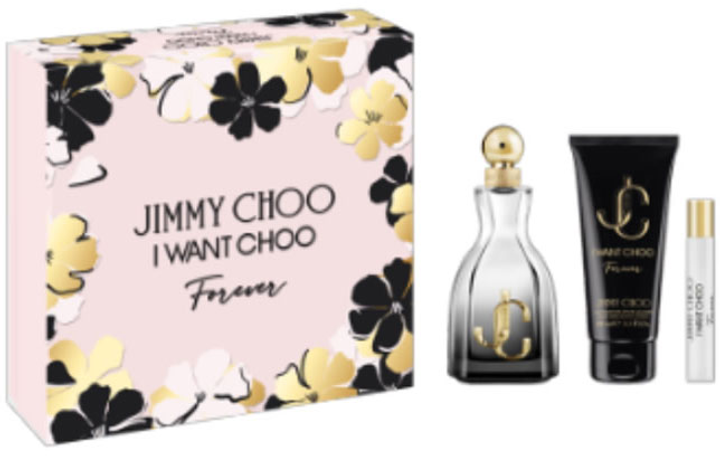 Zestaw damski Jimmy Choo I Want Choo Forever Eau De Perfume Spray 100 ml + Jimmy Choo I Want Choo Forever Eau De Perfume Spray 7.5 ml + Jimmy Choo I Want Choo Forever Body Lotion 100 ml (3386460138253) - obraz 1