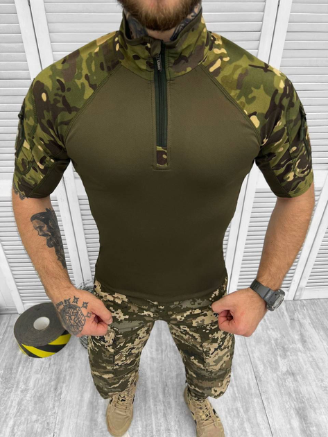 Убакс стрейч Тактическая рубашка с коротким рукавом LOGOS мультикам 4ХL - изображение 1