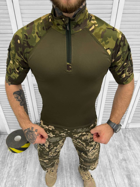 Убакс стрейч Тактическая рубашка с коротким рукавом LOGOS мультикам L - изображение 1