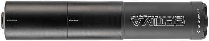 Саундмодератор A-TEC Optima-45 швидкознімний. Кал. - .224 (під кал. .222 Rem; .223 Rem і .22-250 Rem). Різьба - A-Lock Mini - зображення 2
