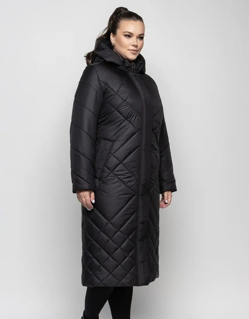 Женская куртка большого размера зимняя UF-fashion ЛР-167-1 64 черный от ...