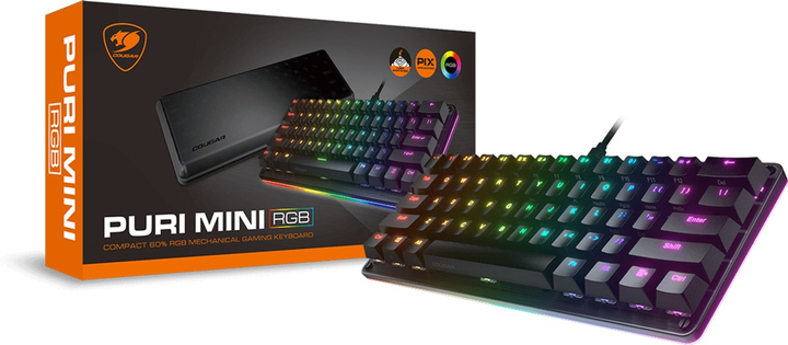 Klawiatura przewodowa Cougar Puri Mini RGB Gateron Red USB (CGR-WM1MI-PRMR) - obraz 11