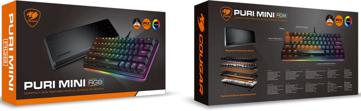 Klawiatura przewodowa Cougar Puri Mini RGB Gateron Red USB (CGR-WM1MI-PRMR) - obraz 12