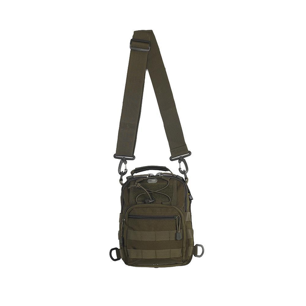 Сумка M-Tac Urban Line City Patrol Carabiner Bag с системой Molle / Вместительный однолямный Рюкзак олива - изображение 2