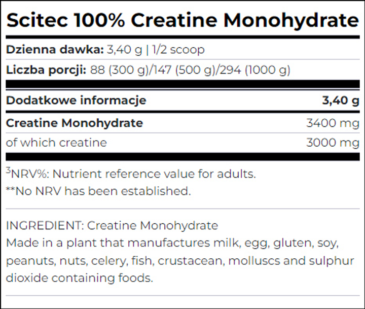 Kreatyna monohydrat Scitec Nutrition 300g (5999100025721) - obraz 2