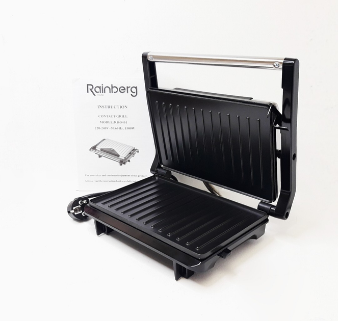 Гриль настольный Rainberg RB-5401 контактный 3 в 1 на защелке 1500W ...