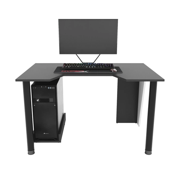 Геймерський ігровий стіл ZEUS™ GAMER-1 чорна основа/білі бічні - зображення 4