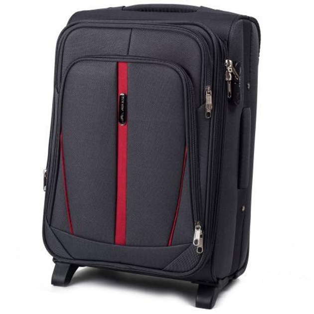 Дешевый чемодан на колесах текстиль Wings серый 1706/2 grey (S) от ...