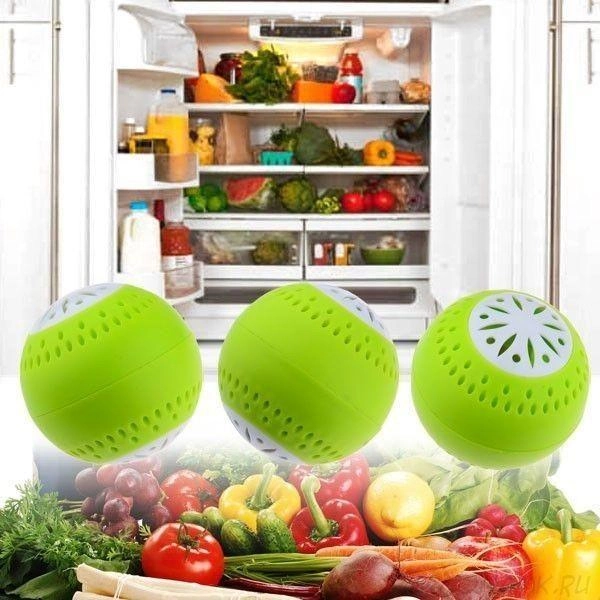Поглинач для усунення запаху в холодильник кульки "Свіжість" Fridge Balls набір 3 шт - изображение 2