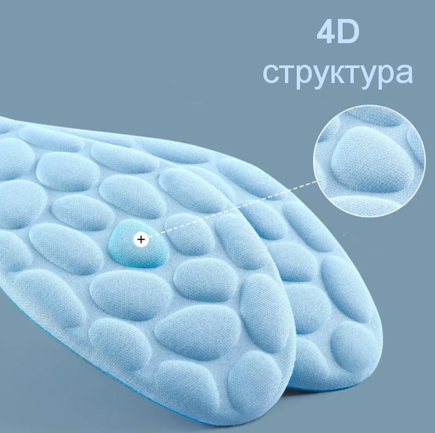Устілки дихаючі масажні 4D Insoles Bubble Розмір 43-44 - Фото 4 Устілки дихаючі масажні 4D Insoles Bubble Розмір 43-44 - зображення 4