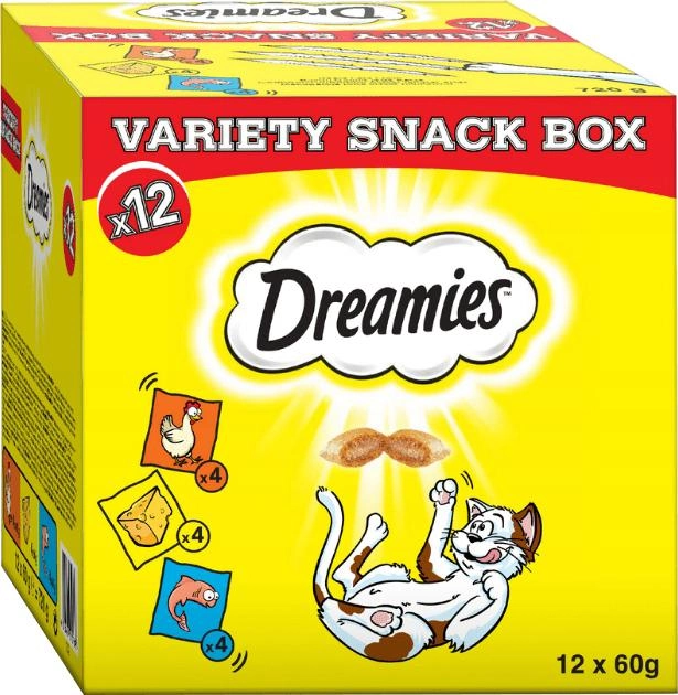 Ласощі Dreamies Mega Box суміш смаків 12 x 60 г (4008429110788) - зображення 1
