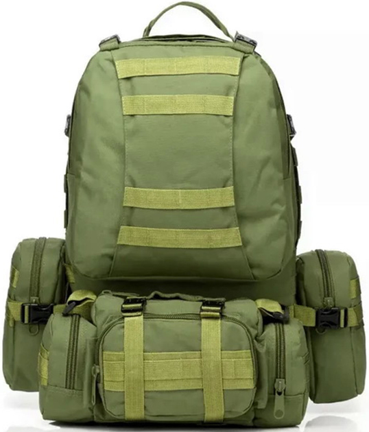 Рюкзак тактичний з підсумками Eagle B09G 55 літрів Green Olive - зображення 1