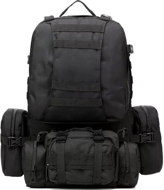 Рюкзак тактический с подсумками Eagle M12B 55 литров Black - изображение 1