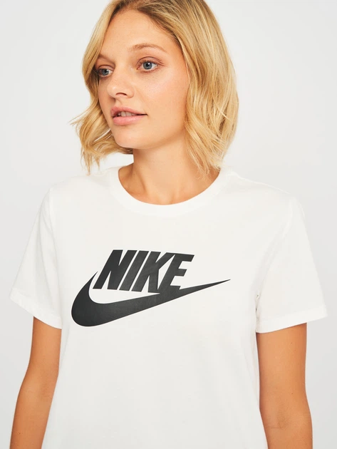 Koszulka damska bawełniana Nike W Nsw Tee Essntl Icn Ftra DX7906-100 XS Biała - obraz 4