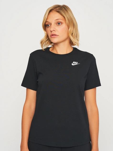 Koszulka damska bawełniana Nike W Nsw Club Ss Tee DX7902-010 XS Czarna (196153998964) - obraz 4