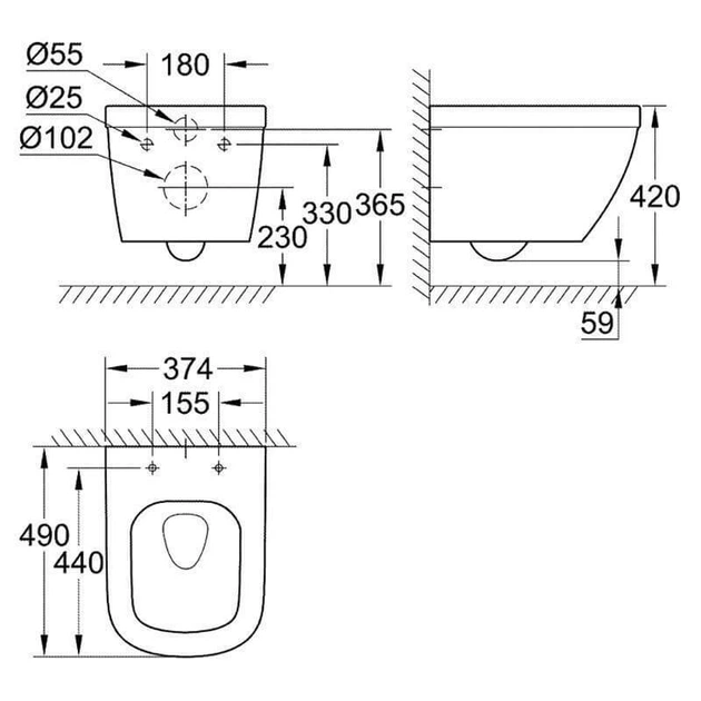 Унітаз підвісний Grohe Euro Ceramic з кришкою, білий (39206000/39330001) - зображення 4